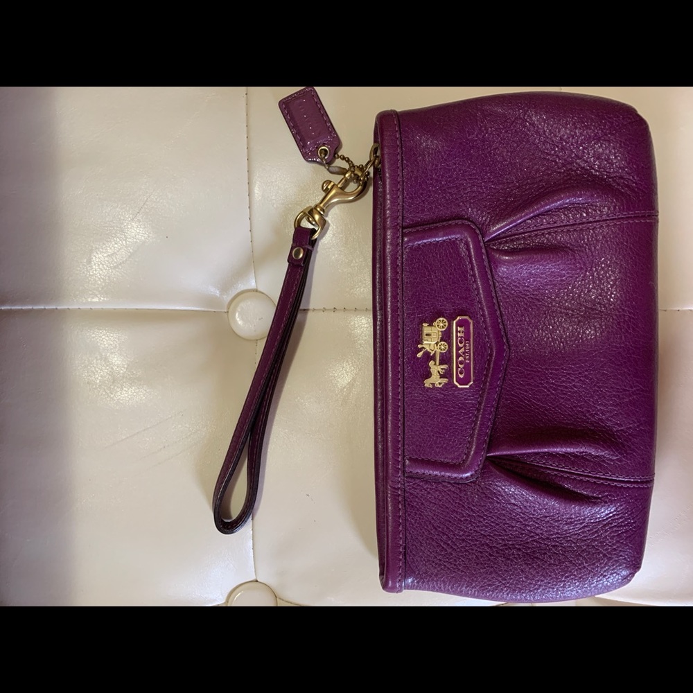 purple Coach Wristlet - Picture 1 of 5